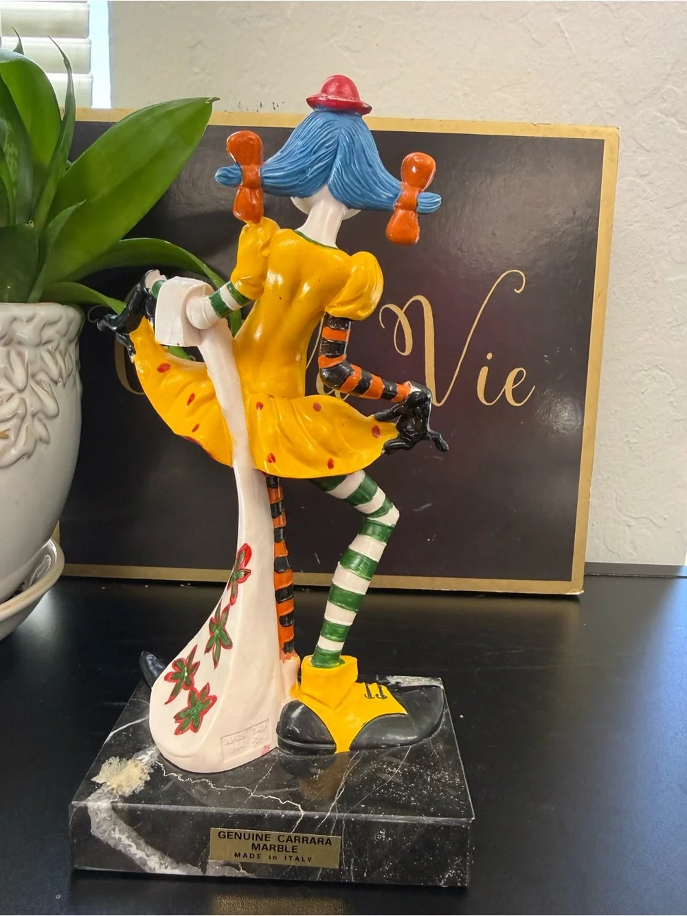 Vintage Fontanini Depose Italy Girl Clown Figurine Decorative Statue Home Accent
